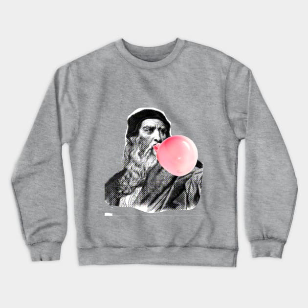 DAVINCI with pink bubble gum Crewneck Sweatshirt by ZOO OFFICIAL